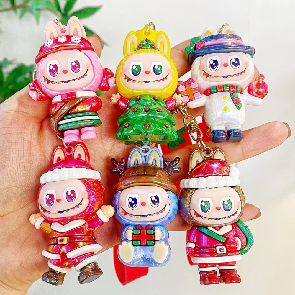 Cute Holiday Character Keychain Set - Multicolor Kids Toys